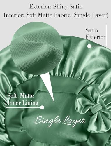 Heatless Curl Satin Bonnet for Sleeping, No Slip Sleep Bonnet with Long Curling Ribbons for Braids & Long Hair - Image 4