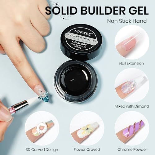 Solid Builder Gel for Nails 3D Nail Sculpture Gel and Nail Rhinestone Glue - Image 3