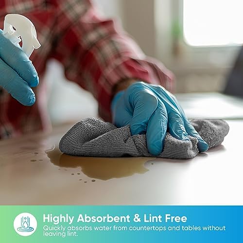 HOMEXCEL Grey Microfiber Cleaning Cloth, 24 Pack Cleaning Towels for Kitchen, Lint Free, Scratch-Free, Highly Absorbent, and Reusable Cleaning Rags for House, Window and Glass, Cars, 11.5 X11.5 inch - Image 3