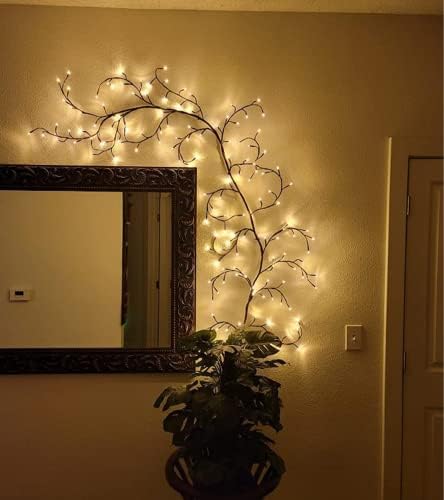 LKGOOD Vines for Home Decor with Remote Control On/Off Timmer Dim,7.5Ft Christmas Decorations Artificial Tree Branches with 144 LEDs Enchanted Willow Vine for Indoor Walls Bedroom Décor(1PCS) - Image 2