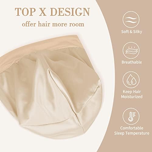Fittia Satin Lined Sleep Bonnet, Adjustable Non-Slip Cap For Locs, Medium - Image 6