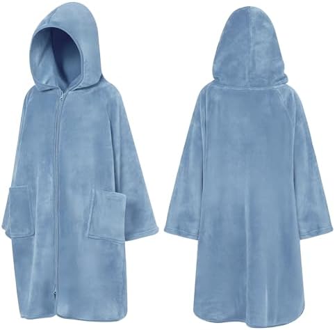 SUN CUBE Kids Hooded Towel Robe, Zip-Up Fleece Swim Cover Up, Ages 7-12 - Image 2