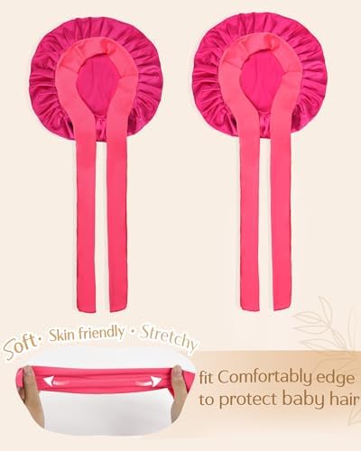 YANIBEST 2 PCS Soft Satin Bonnet, Overnight Protection, Kids Toddler Baby - Image 3