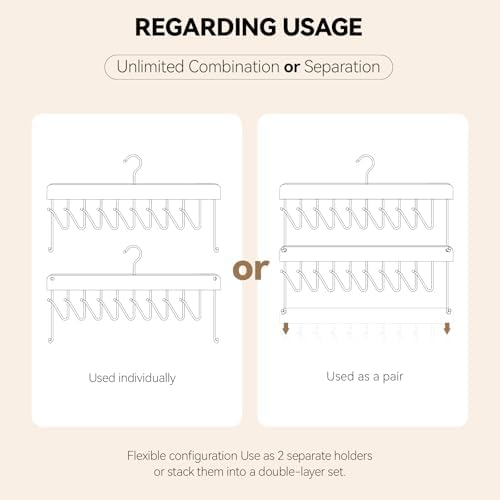 2 Pack Hair Extension Holder & Hanger – Stackable Hair Extension Storage Rack for Styling, Rotatable Braiding Rack Wig Organizer Stand for Wigs, Hairpieces, Clip/Tape Ins and Accessories - Image 2