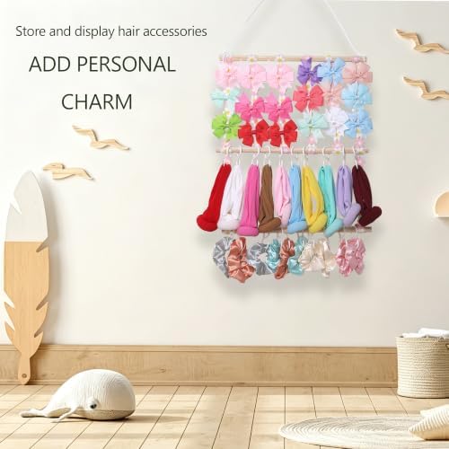 Headband Holder Hair Bow Organizer for Girls Pink - Image 5