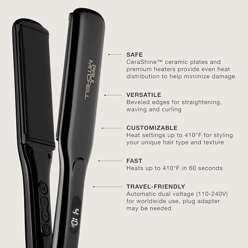 Paul Mitchell Smooth+ Ceramic Flat Iron, Adjustable Heat Settings, for Smoothing + Straightening - Image 2