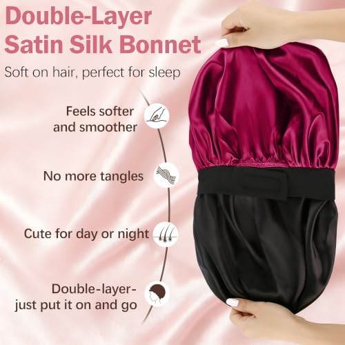 Babalet Double Layer Satin Bonnet for Sleeping Women Men Sleep Cap - Image 3
