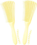 Detangling Brush for Afro America/African Hair Textured 3a to 4c Kinky Wavy/Curly/Coily/Wet/Dry/Oil/Thick/Long, Knots Detangler Scalp Massage Comb Hair Detangler for Women (2 pcs, Beige-Beige) by Unknown