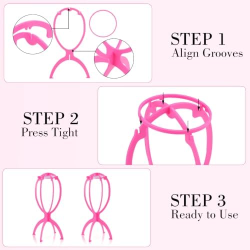 obeoby 3 Pack Updated Wig Stand, Portable Foldable Holder for Short Wigs - Image 7