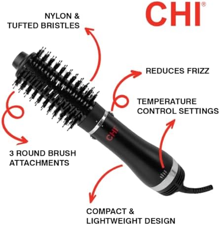 CHI 3-in-1 Round Blowout Brush, Hair Dryer for Smooth & Frizz-Free Hair - Image 3