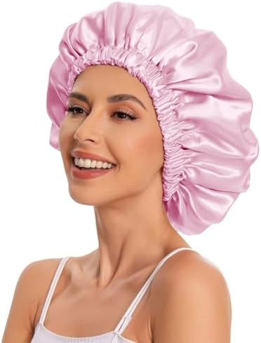 Edoneery Satin Bonnet for Sleeping Women, Double Layer Curly Hair Cap - Image 4