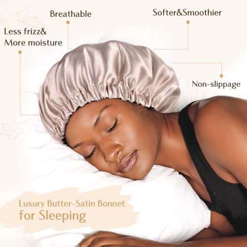 YANIBEST Adjustable Satin Bonnet to Reduce Frizz, Silk Feeling Hair Wrap - Image 2