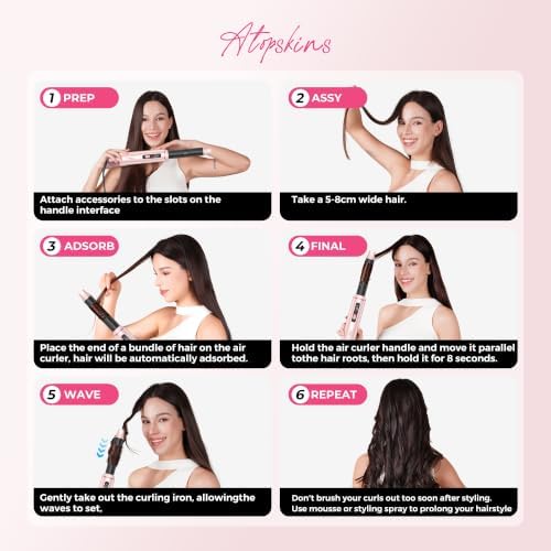 Atopskins 5-in-1 Blow Dryer Brush & Auto-Wrap Air Styler Set - Image 6