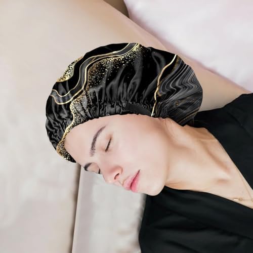 Satin Hair Bonnet Silk Bonnet for Sleeping Double Layer Elastic Adjustable Reusable Cute Aesthetic for Women Girls - Image 7