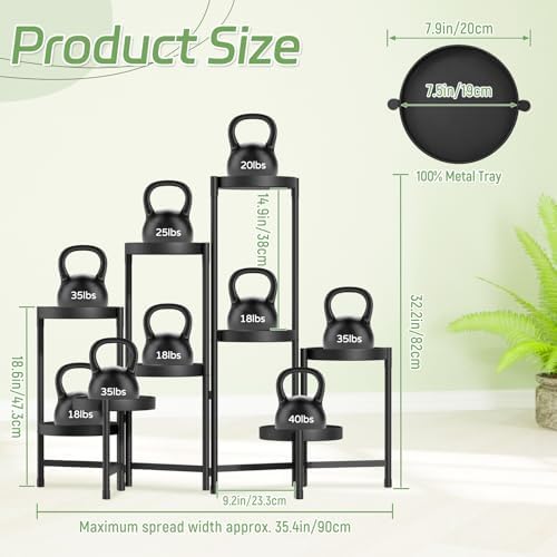 iDavosic.ly Plant Stand Indoor Outdoor, 9 Tier Metal Corner Shelf, Black - Image 2