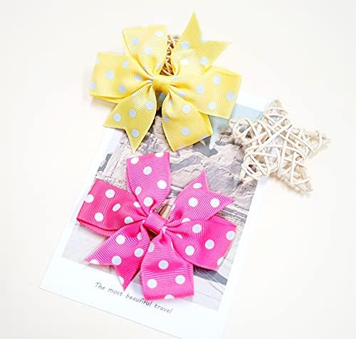 40Pcs 3" Hair Bows for Girls Toddler Pinwheel Polka Dot Bow Alligator Clips - Image 6