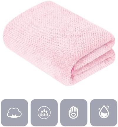 Towels Set 35x70 Inch Oversized Bath Sheets Towels for Adults Luxury Bath Towels Extra Large Sets for Bathroom Super Soft Highly Absorbent Microfiber Shower Towels 80% Polyester (2PCS Pink) - Image 2