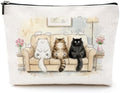 Adorable Cat Print Makeup Bag, Perfect Gifts for Cat Lovers Women Sisters by Unknown