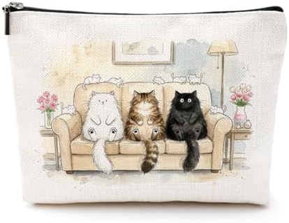 Adorable Cat Print Makeup Bag, Perfect Gifts for Cat Lovers Women Sisters by Unknown