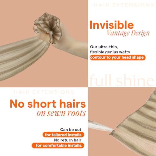 Full Shine Genius Weft Hair Extensions Human Hair for Women 18 Inch 80g - Image 4