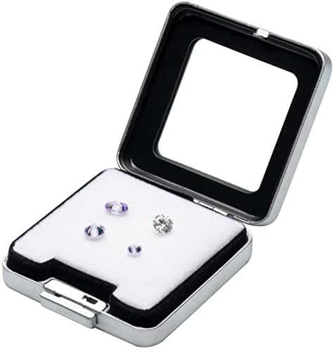 Glass Top Loose Diamond or Gemstone Display Box Case Holder Show Container Metal (Silver Medium) - Image 5