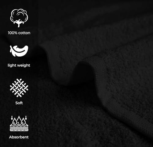 Avalon Towels Salon Towel - Black Hand Towels Bulk Pack of 48-100% Cotton Absorbent Spa, Facial & Gym Towel for Working Out - 16x27 Inches (Not Bleach Proof) - Image 2