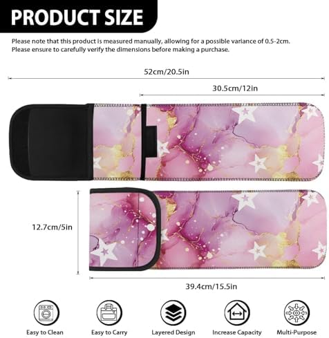 Heat-Resistant Travel Neoprene Storage Pouch Case Bag with Two Pocket for Flat Iron, Straightener, Curling Wand/Curling Iron Marble Star - Image 5