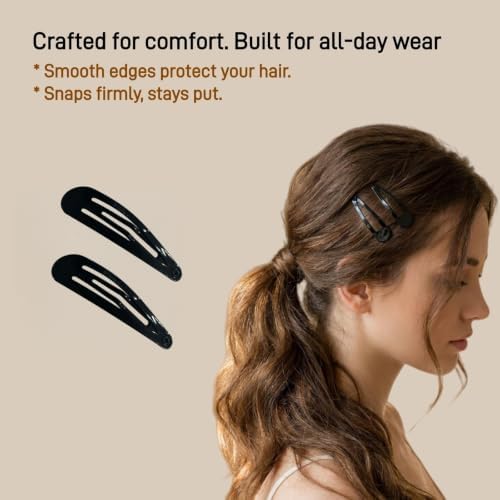 40 Pack Black 2 Inch Barrettes Women Metal Snap Hair Clips Accessories - Image 4