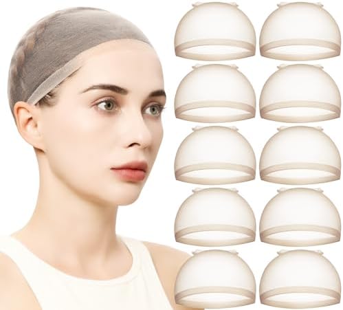 Teenitor 20PCS Wig Caps, Stretchy Thin and Transparent Wig Cap, Breathable Wig Cap for Lace Front Wig, Invisible Stocking Caps for Wigs, Bald Cap for Wig, Beige by PERFECTYOURBEAUTY