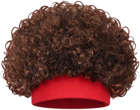 Crazy Wig Hairy Headband Hat, Curls, Brown by Luinabio