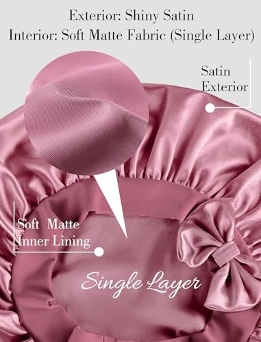 Heatless Curl Satin Bonnet for Sleeping, No Slip Sleep Bonnet with Long Curling Ribbons for Braids & Long Hair - Image 4