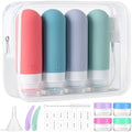 16pack Travel Bottles for Toiletries, TSA Approved LeakProof Squeezable Silicone Toiletry Containers for Shampoo, Conditioner, 3oz Portable Refillable Travel Size Liquid Containers (16Pcs/Warm Color） by MODENGKONGJIAN