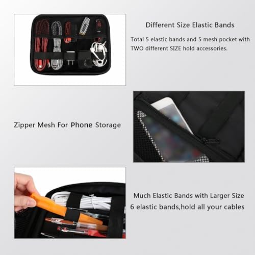 MATEIN Electronics Organizer Travel Case, Cable Organizer Bag, Black - Image 4