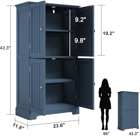 ChooChoo Bathroom Floor Cabinet with Adjustable Shelves - Image 3