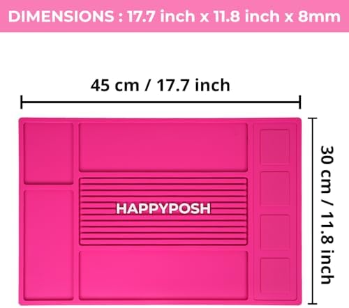 Magnetic Barber Mat, Magnetic Barber Mats For Clippers and Supplies, Barbershop Pad for Station, Beauty Salon Table Mat, Barbering Tool Organizer for Pro Hairstylist, Pink - Image 4