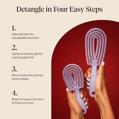 Kitsch Flexi Flow Duo Detangler Brush, Hair Brushes For Women- Soft Violet - Image 7