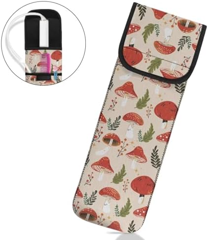 1 Piece Flat Iron Curling Wand Travel Cover Case Bag Curling Wand Travel Case Universal Curling Iron Cover Sleeve Flat Iron Case Heat Resistant Bag Mushroom - Image 7