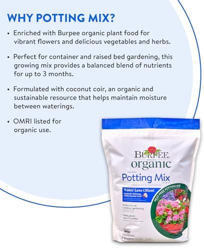 Burpee, 9 Quarts | Premium Organic Potting Natural Soil Mix Food Ideal for Container Garden-Vegetable, Flower & Herb Use for Indoor Outdoor Plant - Image 3