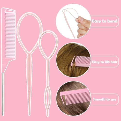 auroray Hair Accessories for Girl, 1543 Pcs Elastic Hair Rubber Bands Set 20 Colors Elastic Hair Ties with Organizer Box Cotton Baby Hair Ties, Hair Tail Tools, Rat Tail Comb, Butterfly Hair Clips - Image 5