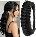 Synthetic Hair Braided Headband Classic Wide Strands Wedding Disorderly Fluffy Braids Wig Band Women Beauty Accessory by TOECWEGR