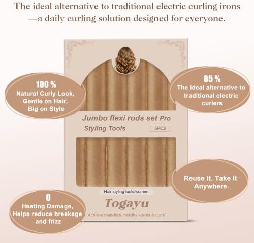 Heatless Curling Rods, Overnight Hair Curlers to Sleep In - No Heat Curls Set with Jumbo Velvet Rollers, Soft Sleep Hair Curler Kit for Medium & Long Hair - Image 3