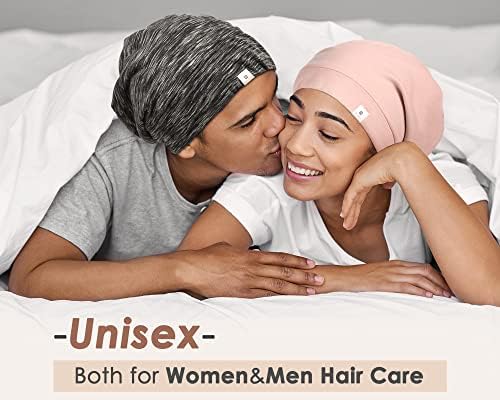 YANIBEST Slouchy Beanie Hat Satin Lined Sleep Cap Chemo Headwear Caps Pink - Image 2