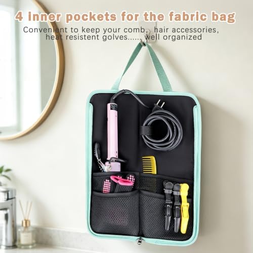 WK IEASON Curling Iron Travel Case Heat Resistant Hair Tools Travel Bag - Image 5