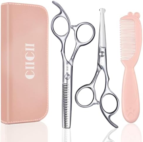 CIICII Kids Hair Cutting Scissors Shears Kit, Safe Round Tip Baby Scissors by CIICII