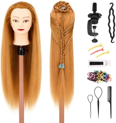Mannequin Head with Hair 26-28" Doll Head for Hair Styling, Blonde by EiohlndBeauty