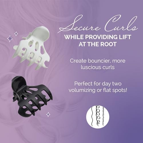Curl Keeper Claw Clips for Thick & Thin Hair, Roller Jaw Clamps (12-Pack) - Wide Teeth Large Hair Clips for Women - Supports & Creates Volume - Hair Styling Accessories are Lightweight & Easy Clean - Image 2