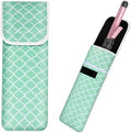 Women's Heat Resistant Neoprene Curling Iron Holder Flat Iron Curling Wand Travel Storage Cover Case Bag Pouch -Water-Resistant (Green-1) by ALEIFLEforKidsAdultsCosplayGift