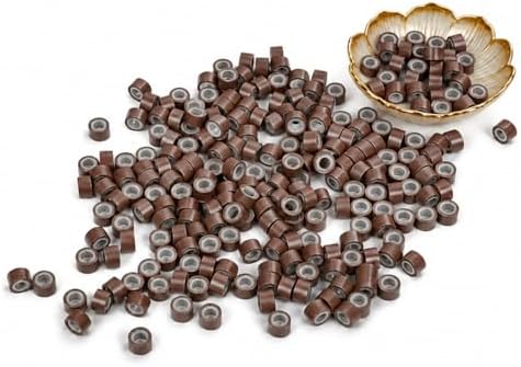 800pcs 5mm Micro Link Beads for Hair Extensions – Professional Silicone Lined I-Tip Beads for Thick Hair, Curly & Light Brown Hair – Strong Hold, Easy to Clamp, Reusable (Light Brown) by Uotodoo