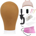Leeven Brown Canvas Head Durable Mannequin wig Head with Stand 24 Inch by Leeven