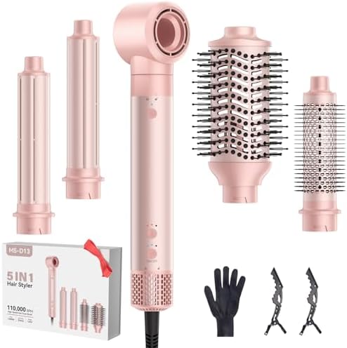 5 in 1 Hair Dryer Brush,110,000 RPM High-Speed Auto Wrap Curling Brush by ShowerSteamersAromatherapy